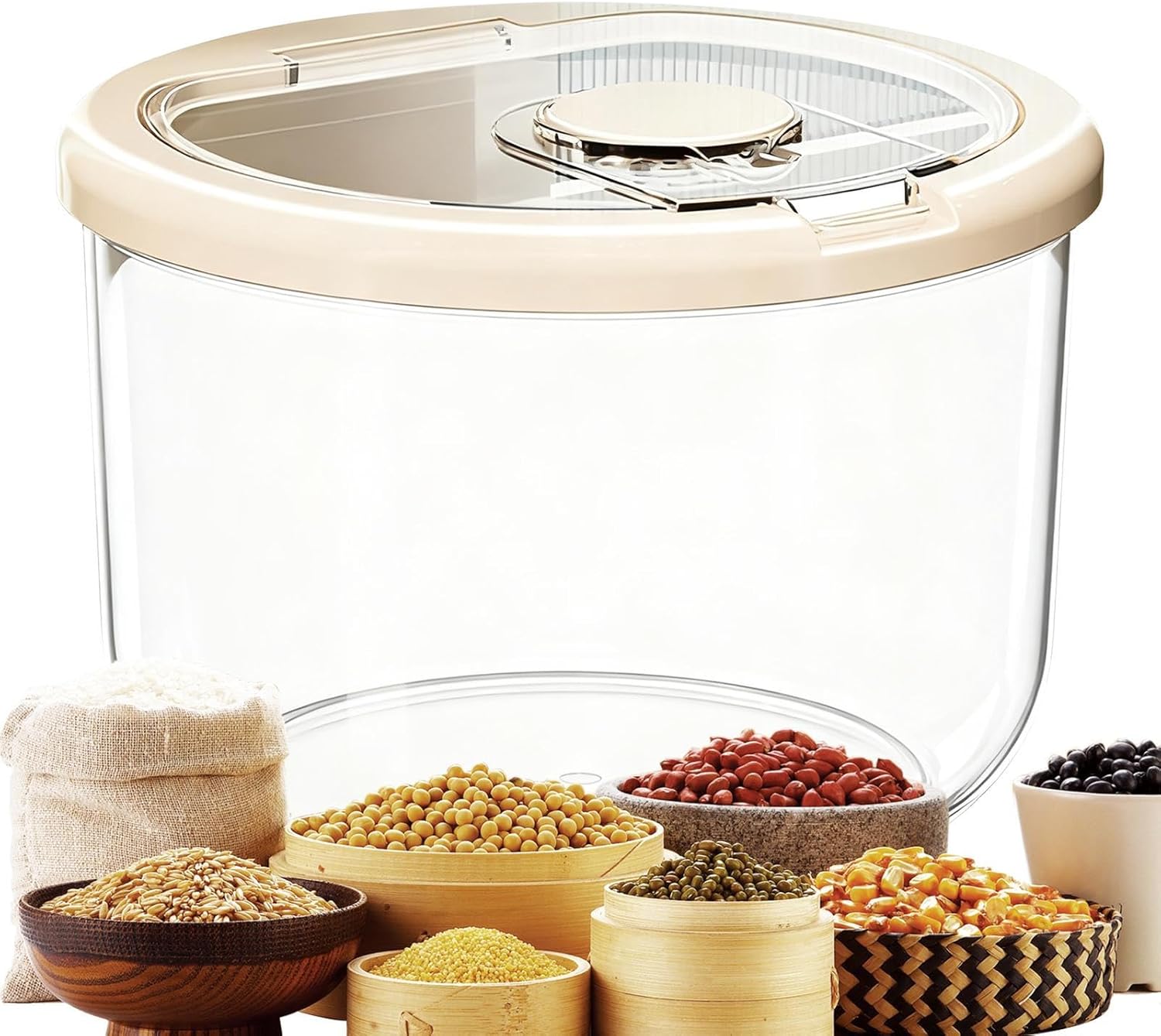 Pet Food Container - Sealed Storage Bin, Large Capacity Lid, Strong Design, Easy Access Feature, Pet Accessory, Food Container for Kitten, Puppy, Cat, Snacks, Kitchen, Pantry, Home