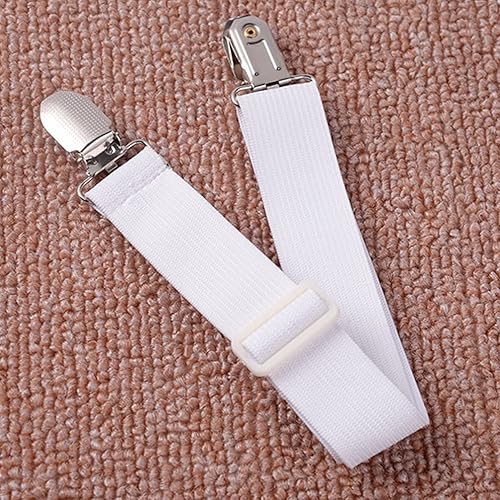 Miniatura 5 de BESPORTBLE Cubrecolchón de plumón tamaño matrimonial, 8 piezas, clips de sábanas ajustables y elásticos para sábanas, soportes de colchón para