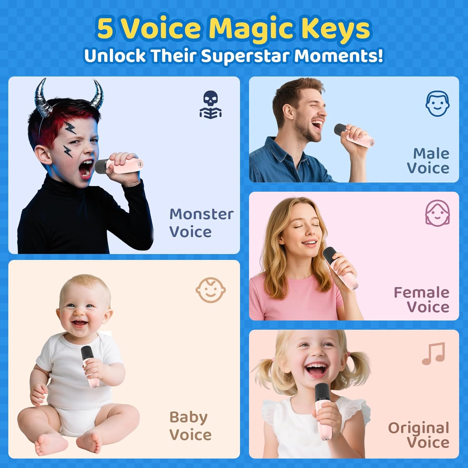 Karaoke Machine for Kids, Toys for 3-12 Years Old Girls Gifts, Kids Karaoke Microphone Machine Toy, Best Fun Christmas Birthday Gifts for 5 6 7 8 9 10 11 Years Teens Girl Boys Pink 2 Mic - Image 6