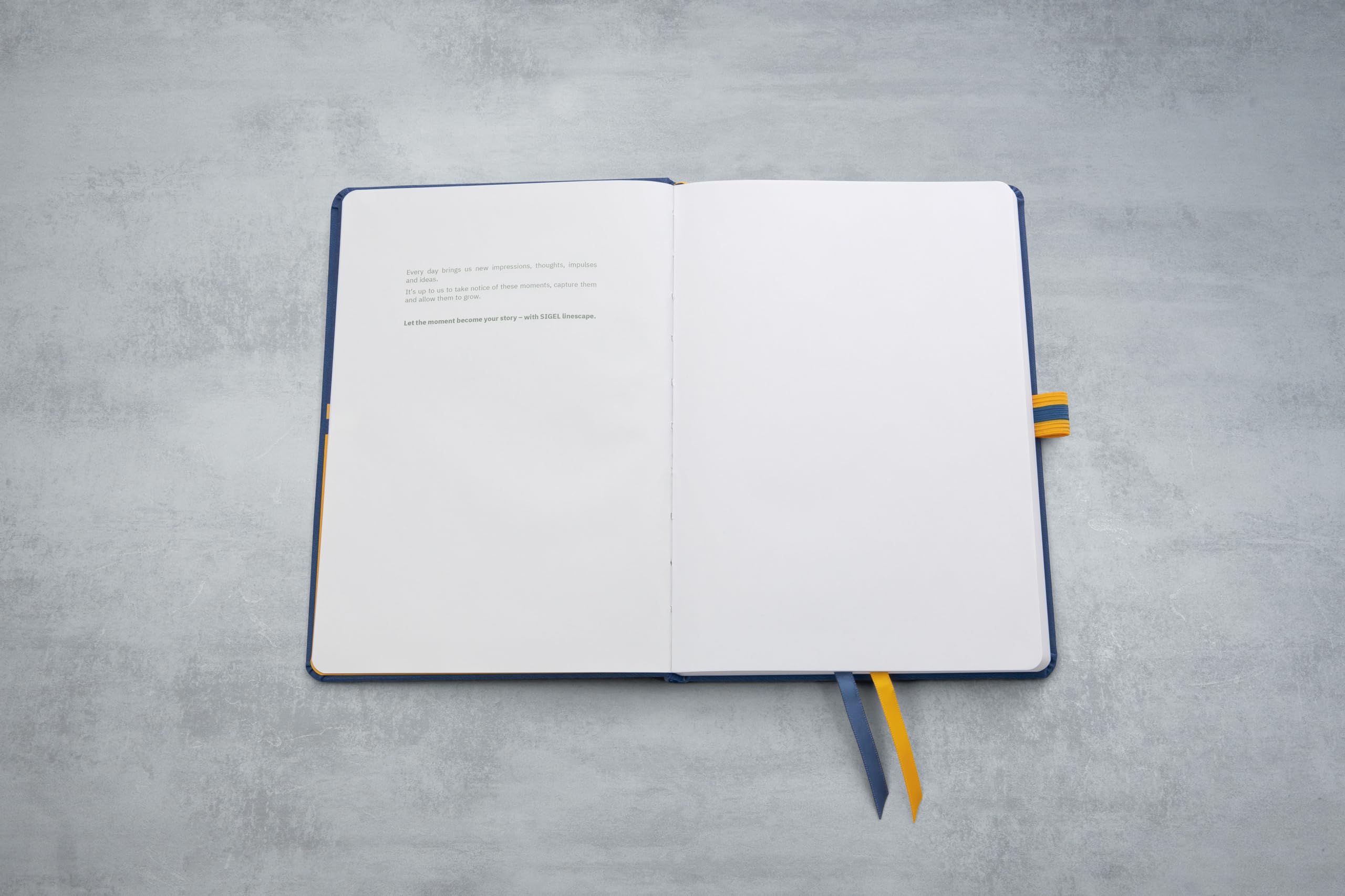 SIGEL LS105 Notebook, A5, Lined, hardcover, Ideal as a Diary, Bullet Journal, idea Book, Writing Book, 176 Pages, Blue/Yellow - Image 3