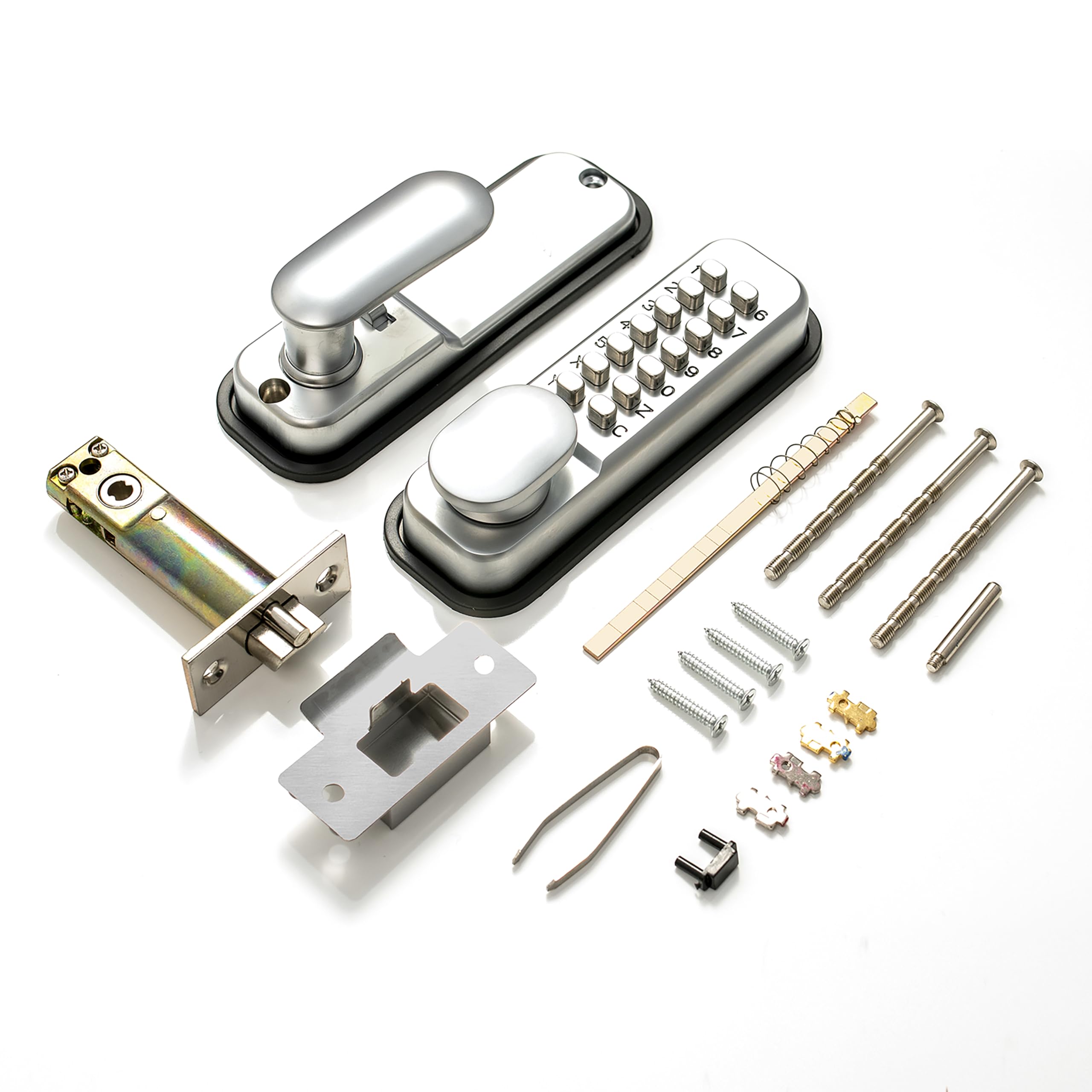 TSS Digital Door Lock with 14 Button Combination and Holdback Feature, Weather Resistant Code with 3-7 Digit Length