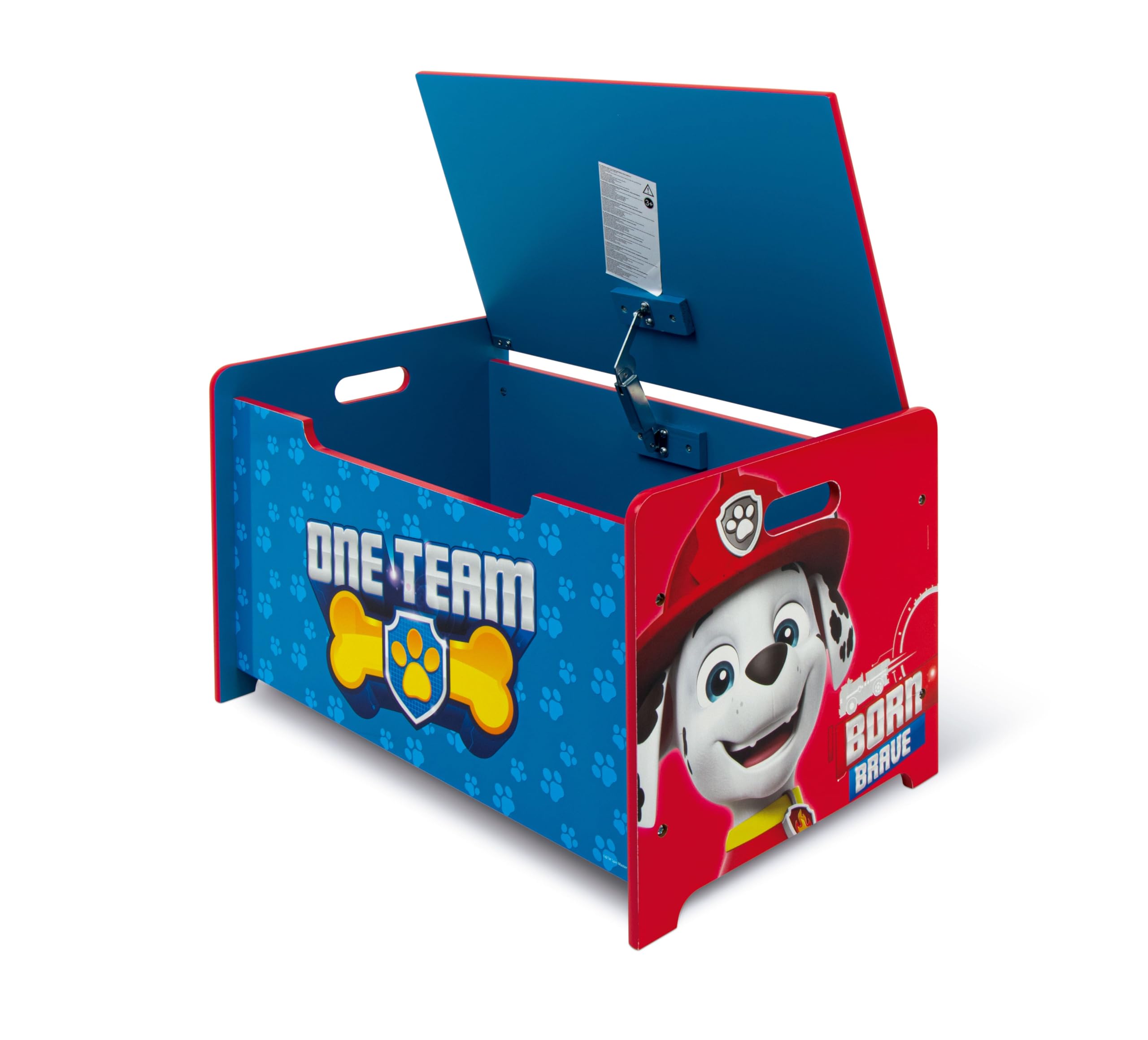 ARDITEX - Banco juguetero de madera de La Patrulla Canina (de Nickelodeon) - 62.5x40x37cm - Color azul - Ideal para almacenar juguetes, ropa o cosas en un dormitorio infantil