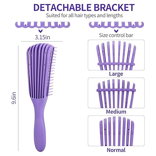 Miniatura 3 de Juego de cepillos de pelo para 3a, 4c, pelucagruesoonduladorizadoslick back, peines de cola de rata, 8 filas, cepillo de borde, para desenredar,