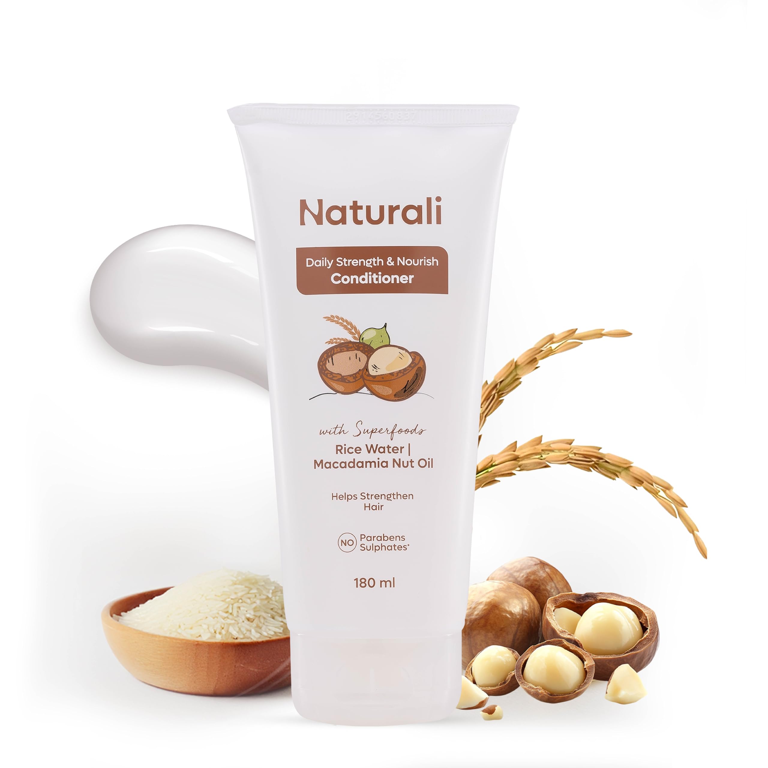 Naturali Daily Strength & Nourish Conditioner with Rice Water & Macadamia Nut Oil | 2X Nourishment & Shine | Strengthens Hair & Reduces Frizz | Sulphate & Paraben Free Everyday Conditioner For Women & Men | 180ml-image-7