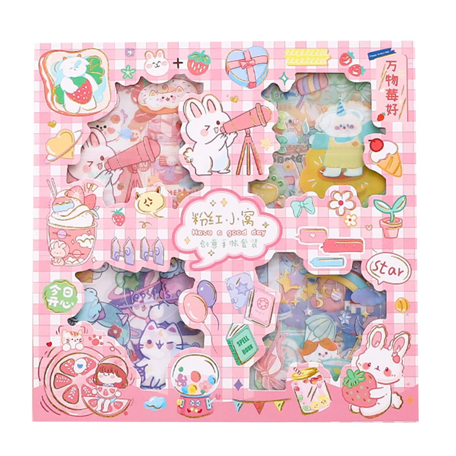 60 Adesivi Scrapbooking PET - Kit Decorativo Vintage Per Diari E