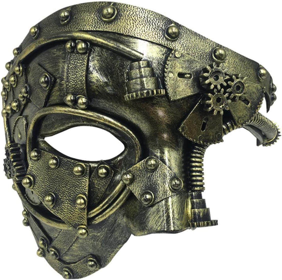 パンクスタイルのベネチアンマスクヘルメットメカニカルメンズスチームパンクなオペラ座の怪人ハロウィーンコスプレパーティーコスチュームフェイスマスク ゴールド パンクスタイルのベネチアンマスクヘルメットメカニカルメンズスチームパンクなオペラ座の怪人ハロウィーンコスプレパーティーコスチュームフェイスマスク ゴールド
