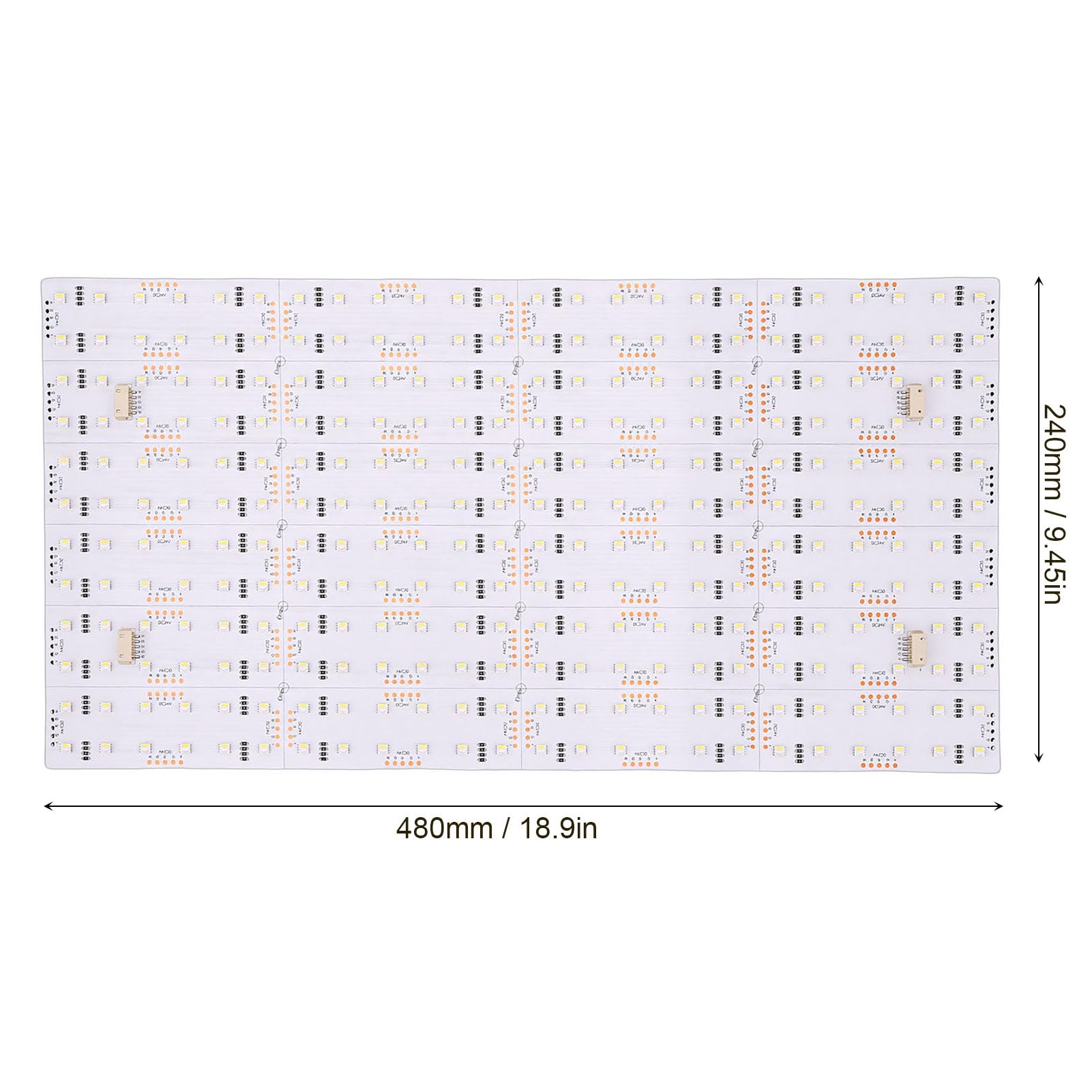 ASHATA Set di 20 fogli LED collegabili multicolore con retroilluminazione regolabile per casa e azienda, design LED RGB flessibile da 48 W