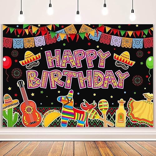 Miniatura 2 de Telón de fondo de fiesta mexicana para cumpleaños, fiesta, fiesta, temática mexicana, fondo de fotografía, colorido México Cinco de Mayo Taco