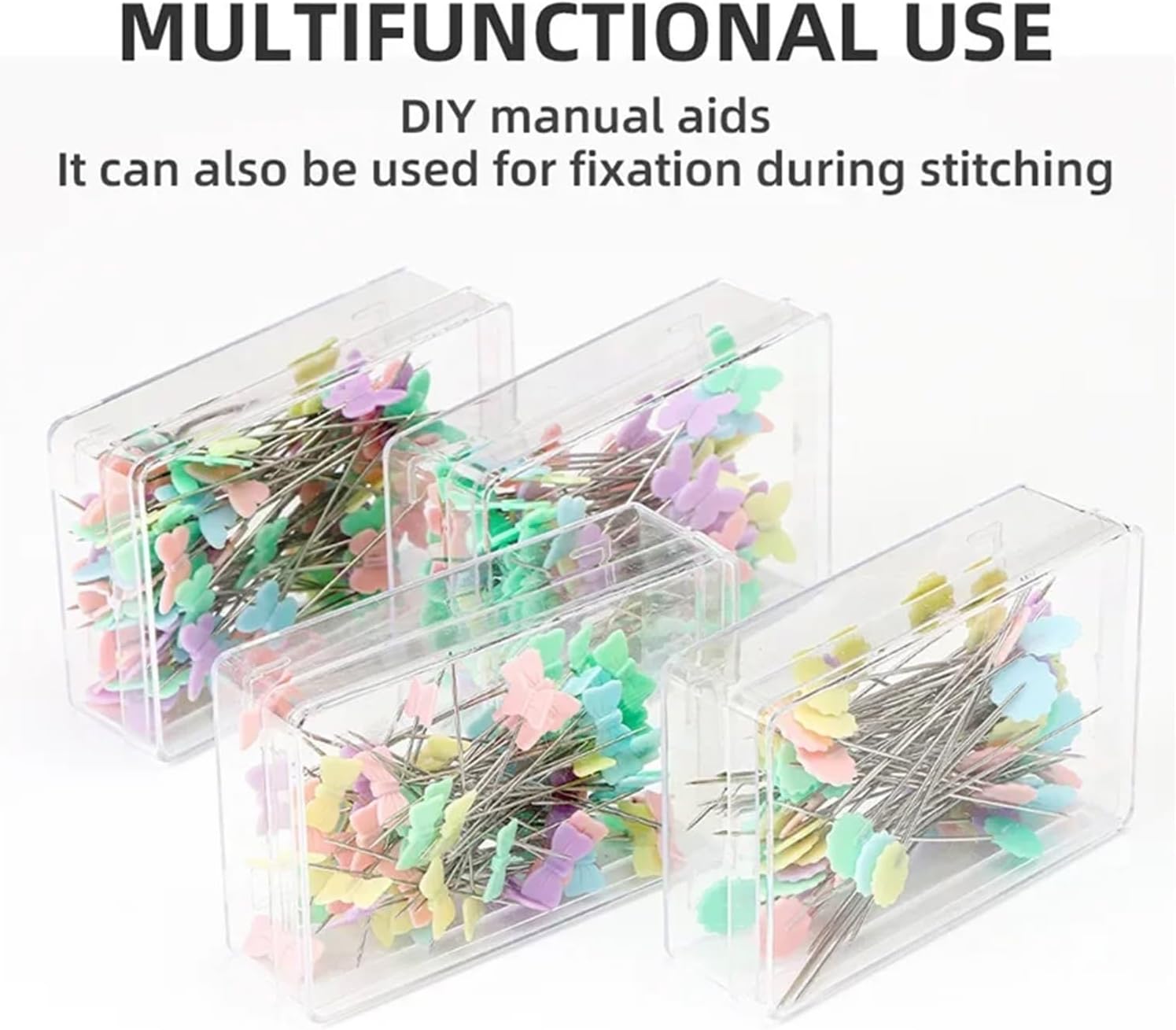Straight Pins Sewing 14 Boxes of Needle-Shaped Manual Positioning Needles, Handmade DIY Accessories(Butterfly)