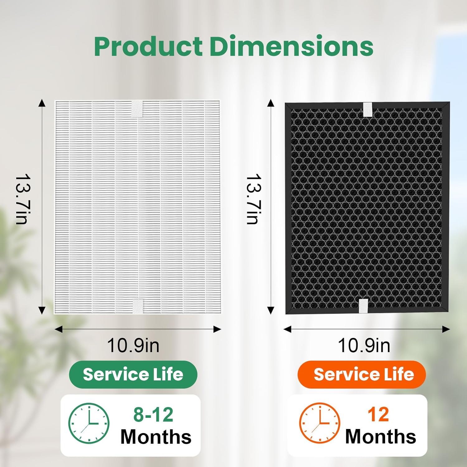 5510 5520 Replacement Filter Q Compatible with Winix 5510 5520 Air Purifier, 2 HEPA Filter + 2 Activated Carbon Filter, High-Efficiency Activated Carbon Filter for Home Large Room, Part# 1712-0123-00
