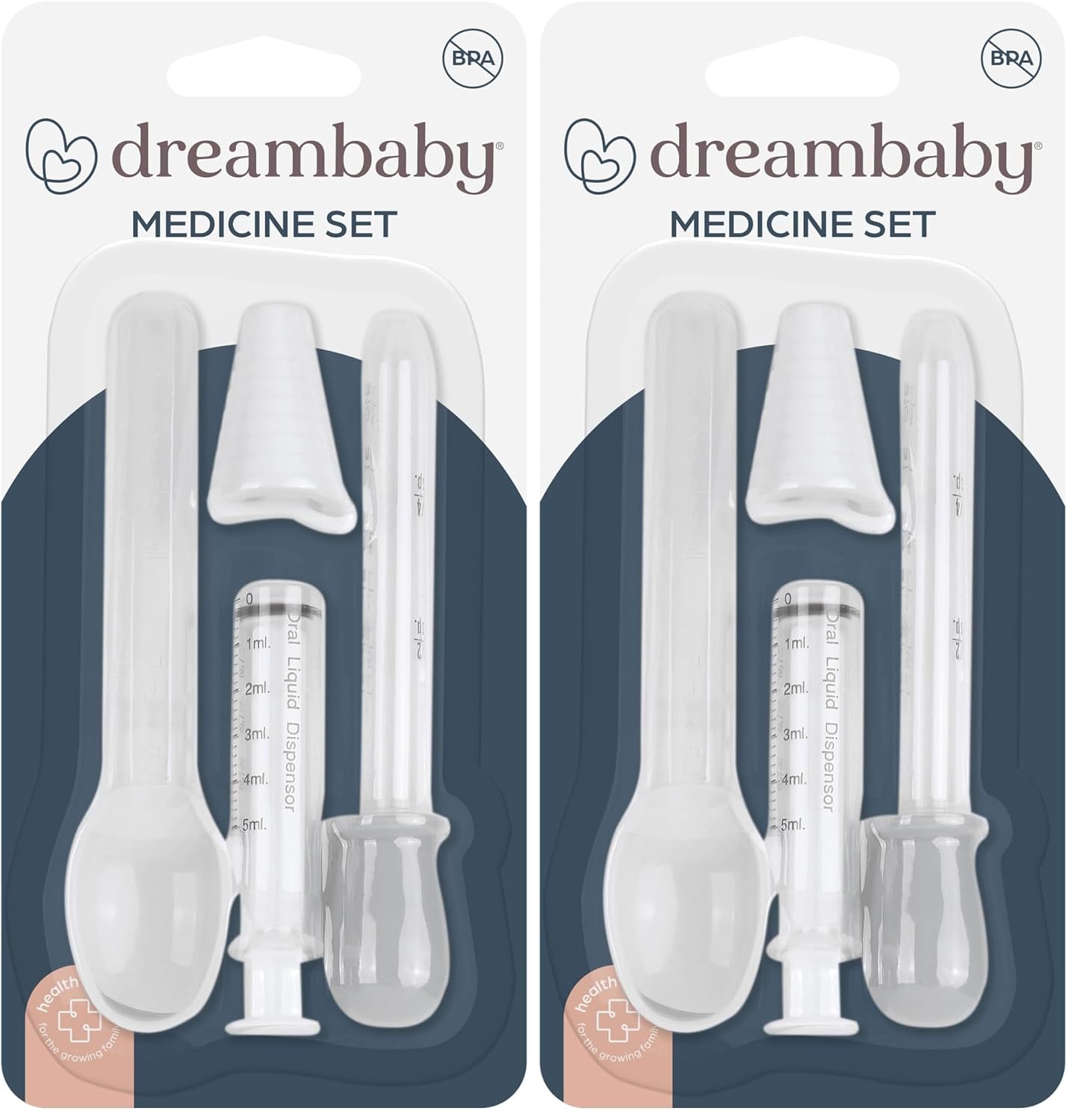 Dreambaby Medicine Set, Blue/Clear (Pack of 2)