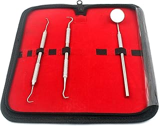 AA PRO Dental Hygiene KIT - Includes TARTER Scraper/Scaling Instrument, Dental Pick, Dental Sickle, and Mouth Mirror - Professional Grade Dentist Approved Tools A+ Quality