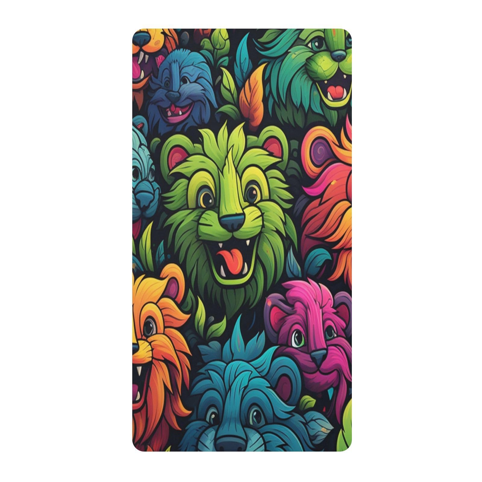 Colorful Cute Lions Toddler Crib Sheet Soft Cotton Baby Play Sheets Fitted for Mattress Playard
