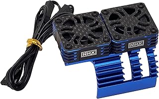 NHX RC 1/8 Twin Cyclone Alum HV Cooling Fans wCover 28000 RPM Motor Heatsink Blu