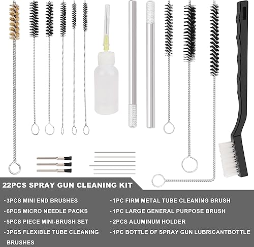 Miniatura 5 de Juego de manguera de aire y fluido de 25 pies, manguera de pintura de aire ID de 516 pulgadas con accesorio NPS de 38 pulgadas, manguera de pintura