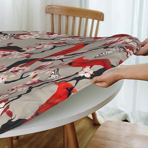 Vista 29 de Famame Beautiful Bloom - Mantel redondo ajustable con borde elástico, impermeable, con borde elástico, para interiores y exteriores, se adapta a