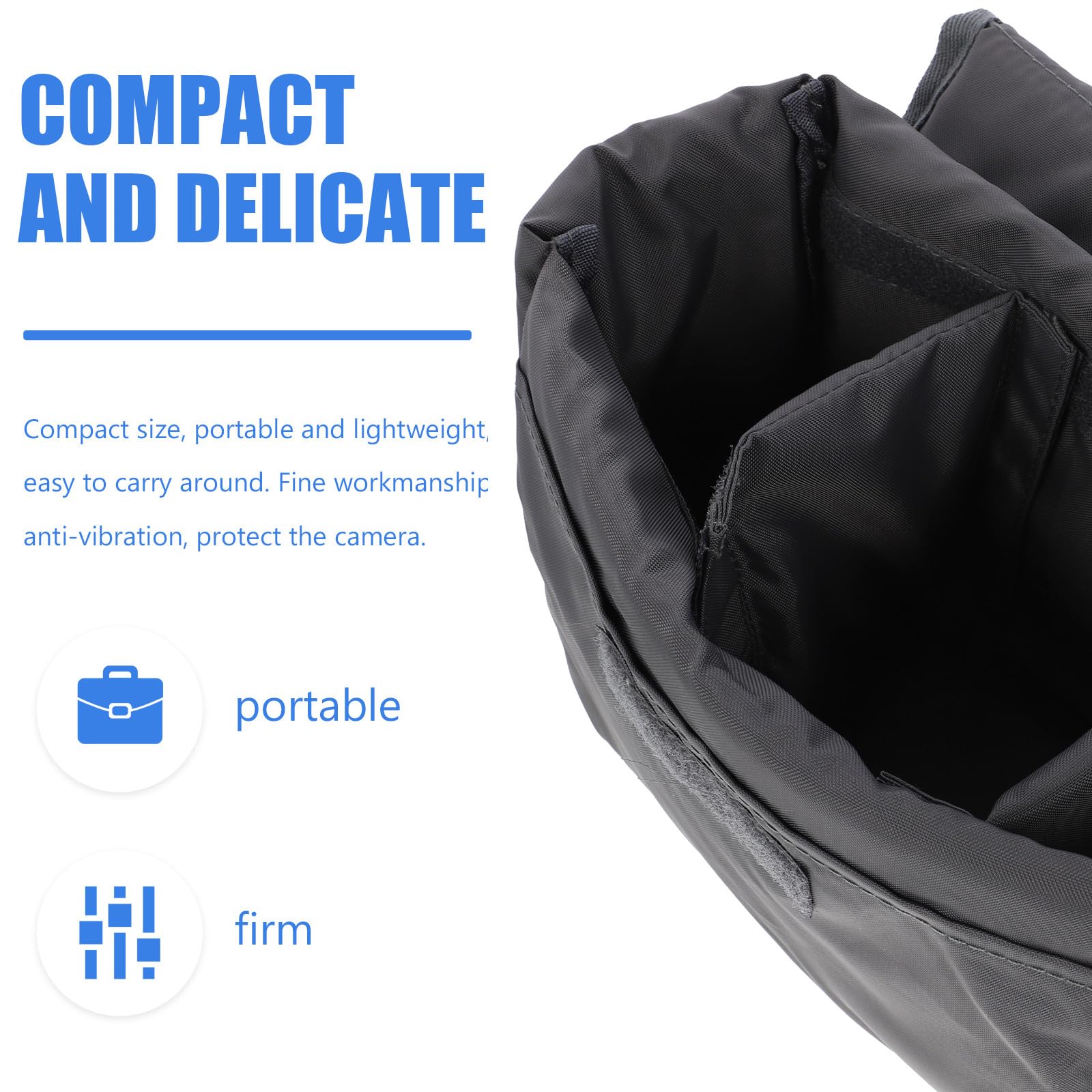 Amosfun Bolsa para Cámara Acolchada Compacta para Mochila, Estuche Plegable Portátil para Cámara Digital y Lentes, Inserto Protector contra Rasguños para Fotografía de Viaje