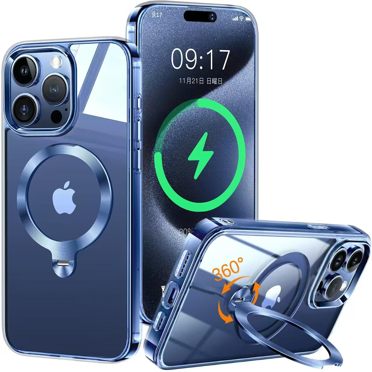 Amazon.co.jp: 【上品な高級色・360°回転スタンド】ZapNet iPhone 15
