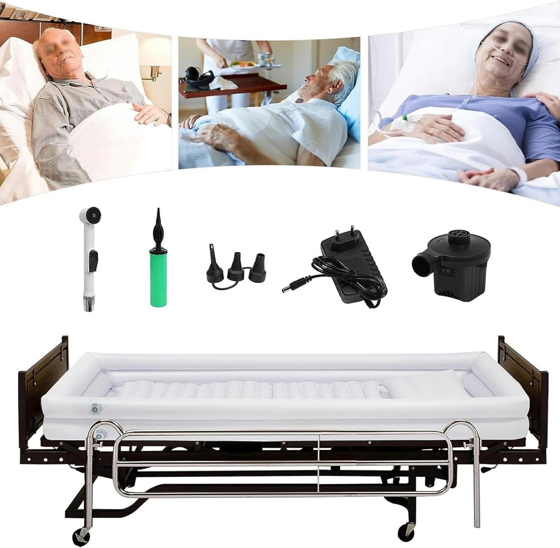 Baignoire portable en PVC médicale avec pompe électrique pour douche au lit