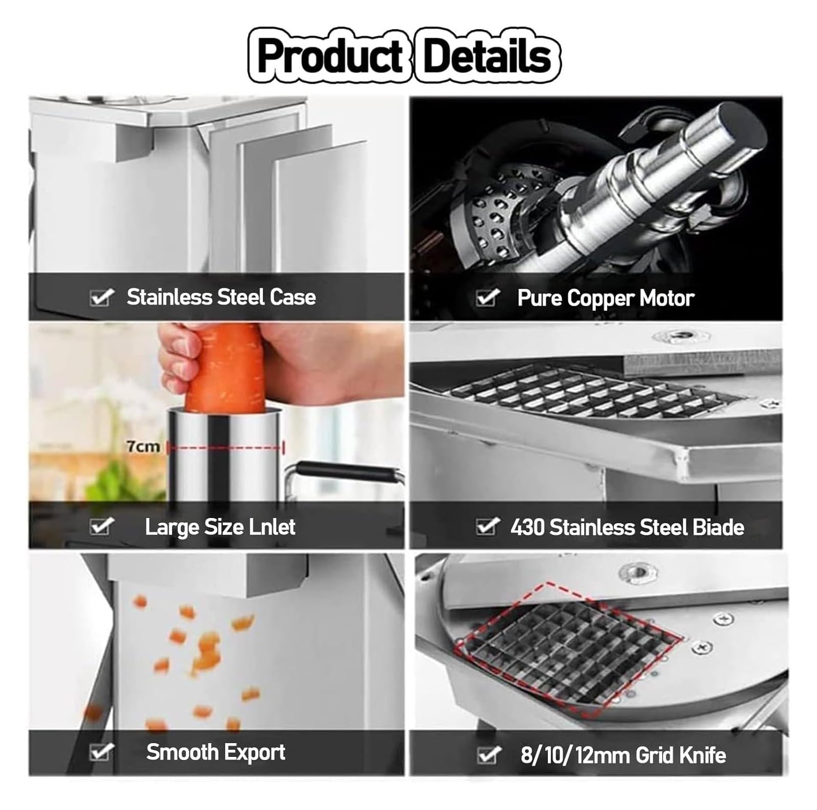Máquina De Corte Eléctrico Máquina De Cortar De Fruta Vegetal Cortado En Cubo Máquina De Cortar Patatas Cebolla Zanahoria Banana Chips Dicer
