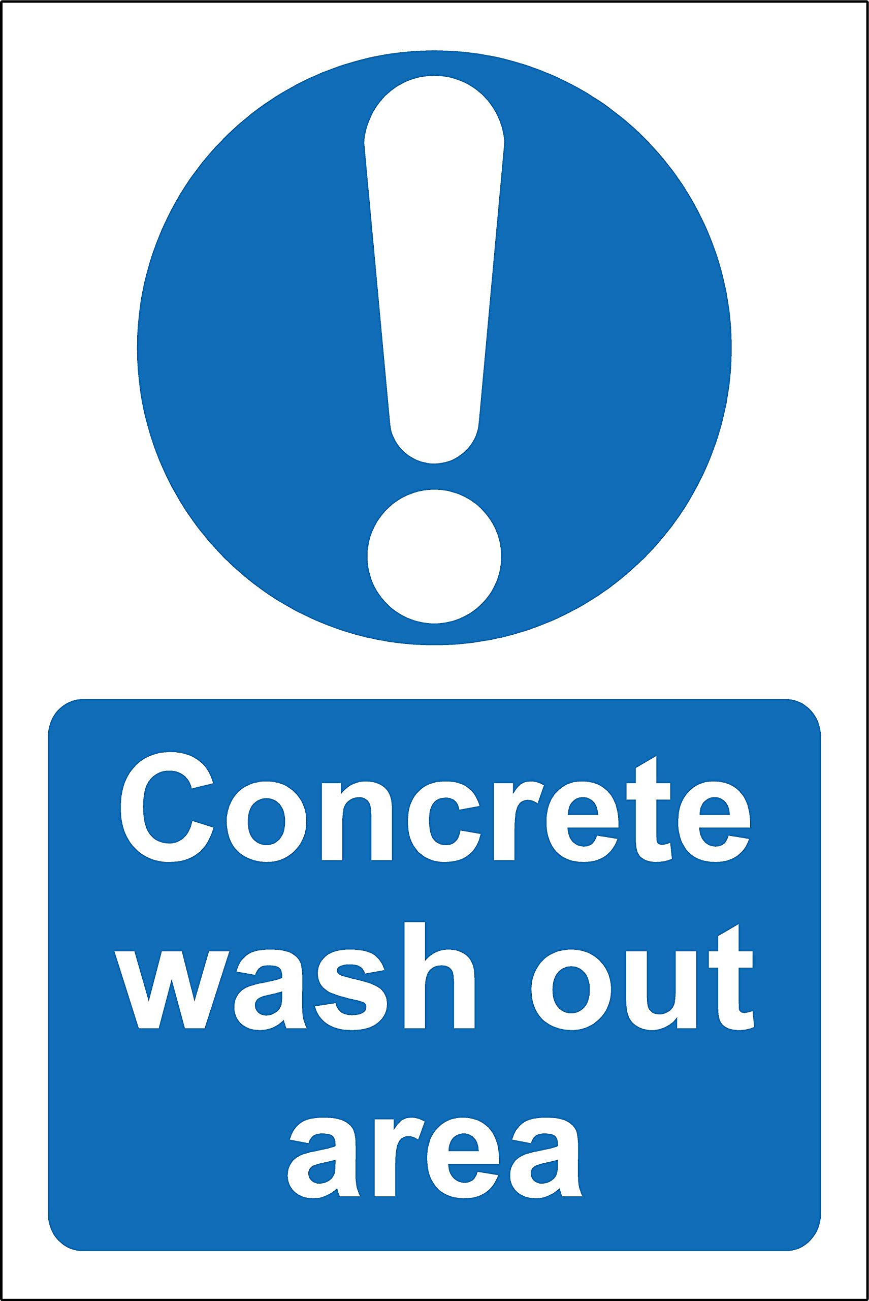 Concrete washout area Safety sign - 1.2mm Rigid plastic 300mm x 200mm