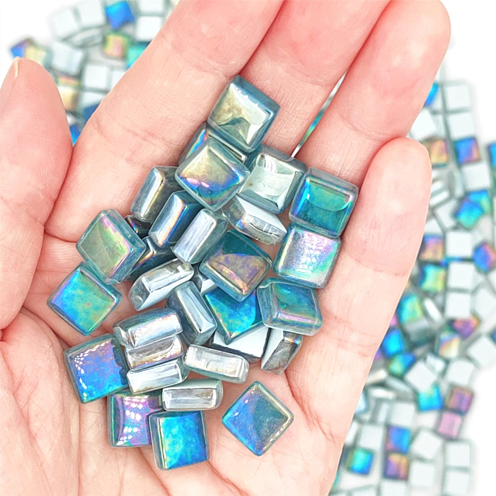 ZWCT Gray Mixed Irregular Mosaic Glass Mosaic Tiles Pieces, 300g Mosaic DIY Set Adult Mosaic Set, Mosaic Craft Supplies Mosaic Making Supplies