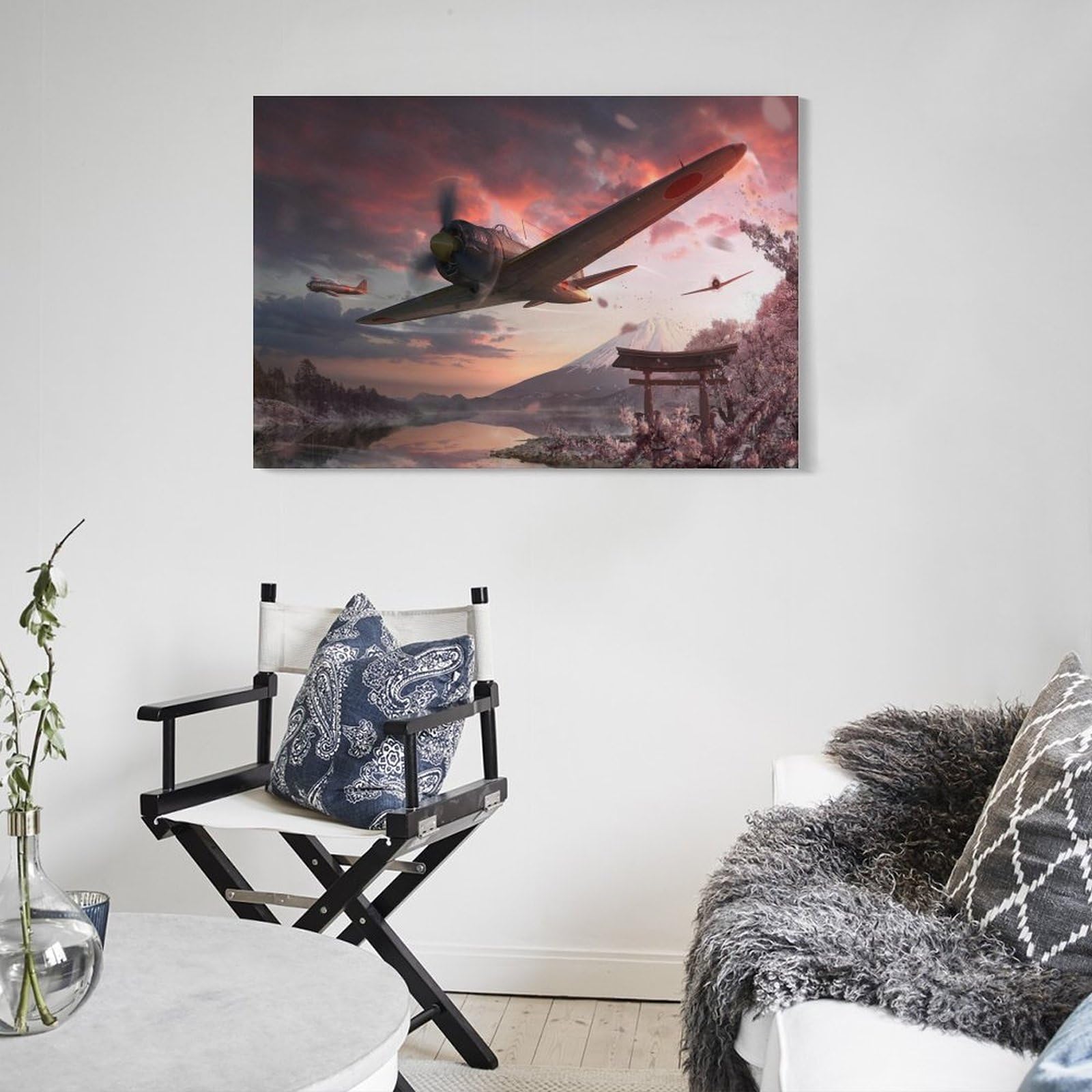 Amazon.co.jp: 絵画風 壁紙ポスターゼロ戦 零戦21型 A6M2-b