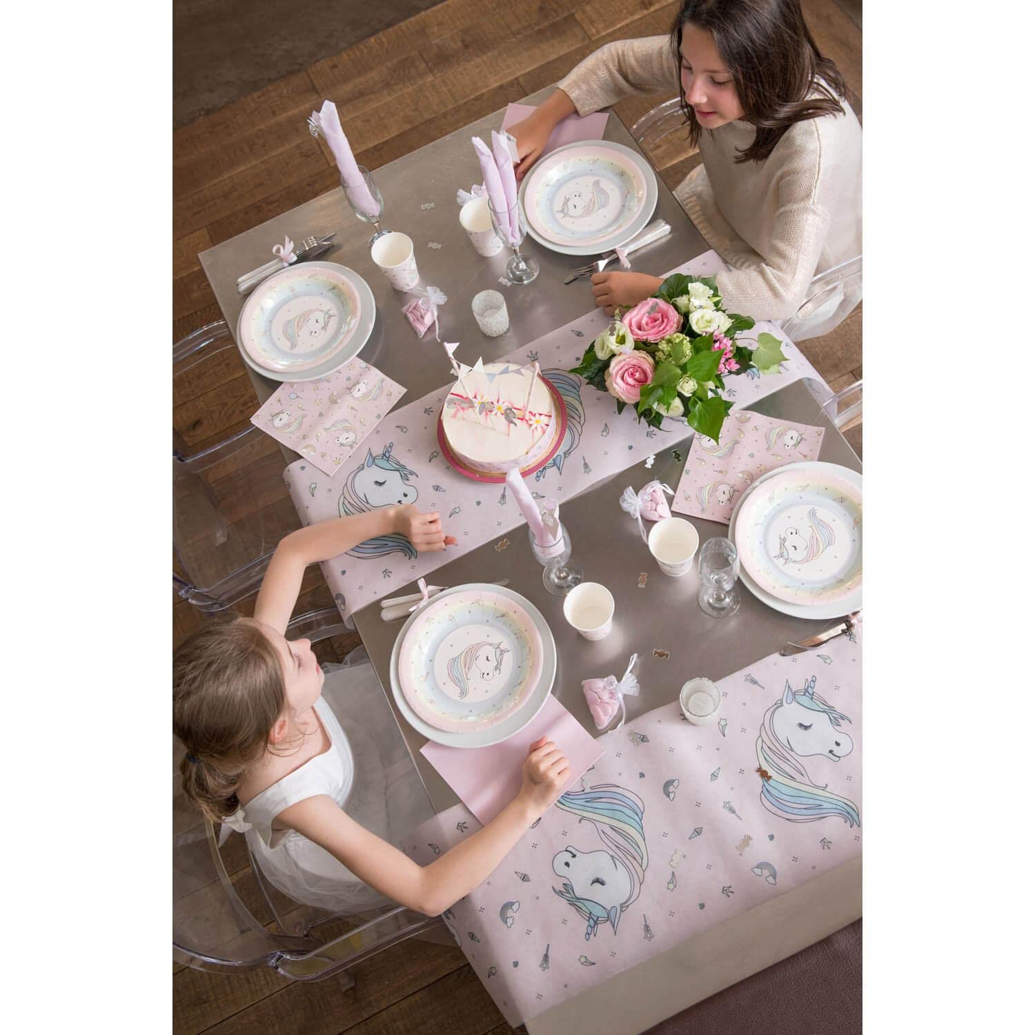 Procos Lot De 20 Serviettes En Papier Licorne 33x33cm - Multicolore Pour Anniversaire Enfant