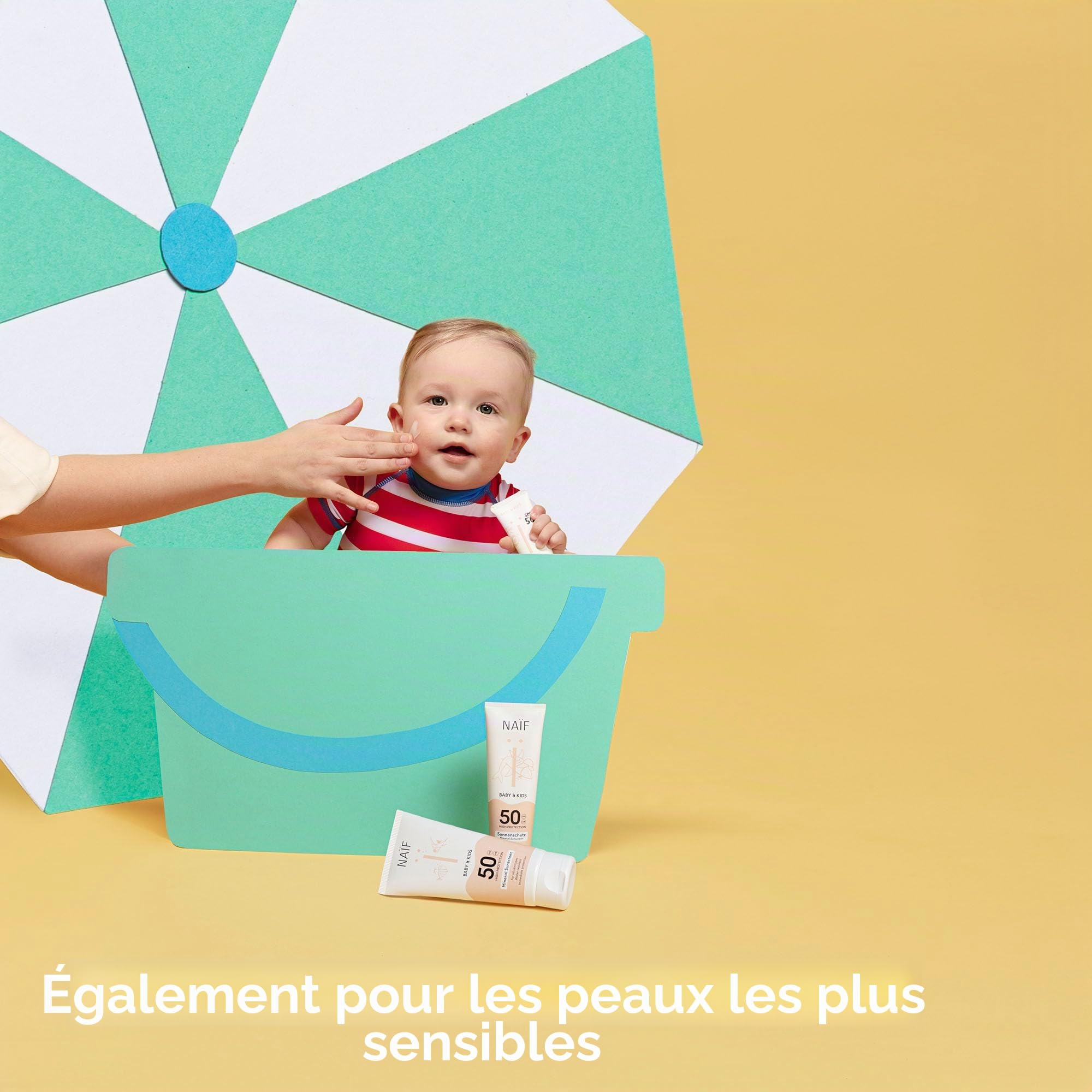 Naïf Crème Solaire Minérale Bébé & Enfant SPF 50 – Parfum doux, sans octocrylène, protection UVA/UVB, résistante à l’eau, testée dermatologiquement, sans microplastiques – 30 ml