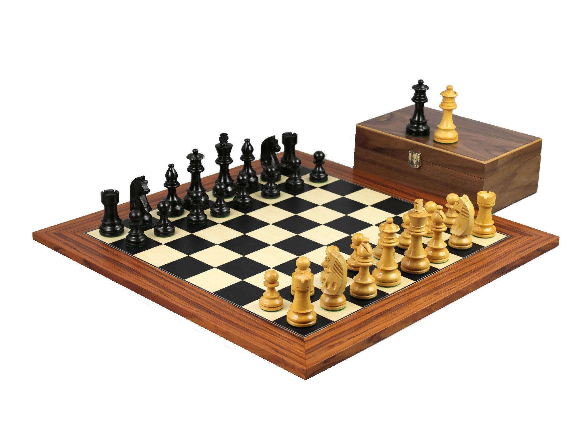 Palisander - Juego de ajedrez de 20 pulgadas con piezas de ajedrez alemán Staunton ponderadas de 3.75 pulgadas