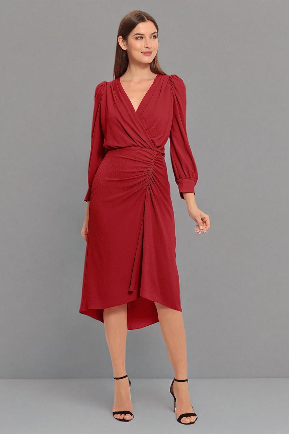Maggy London Womens Long Sleeve Catalina Crepe Dress Workwear Event Guest of Wedding - Image 5
