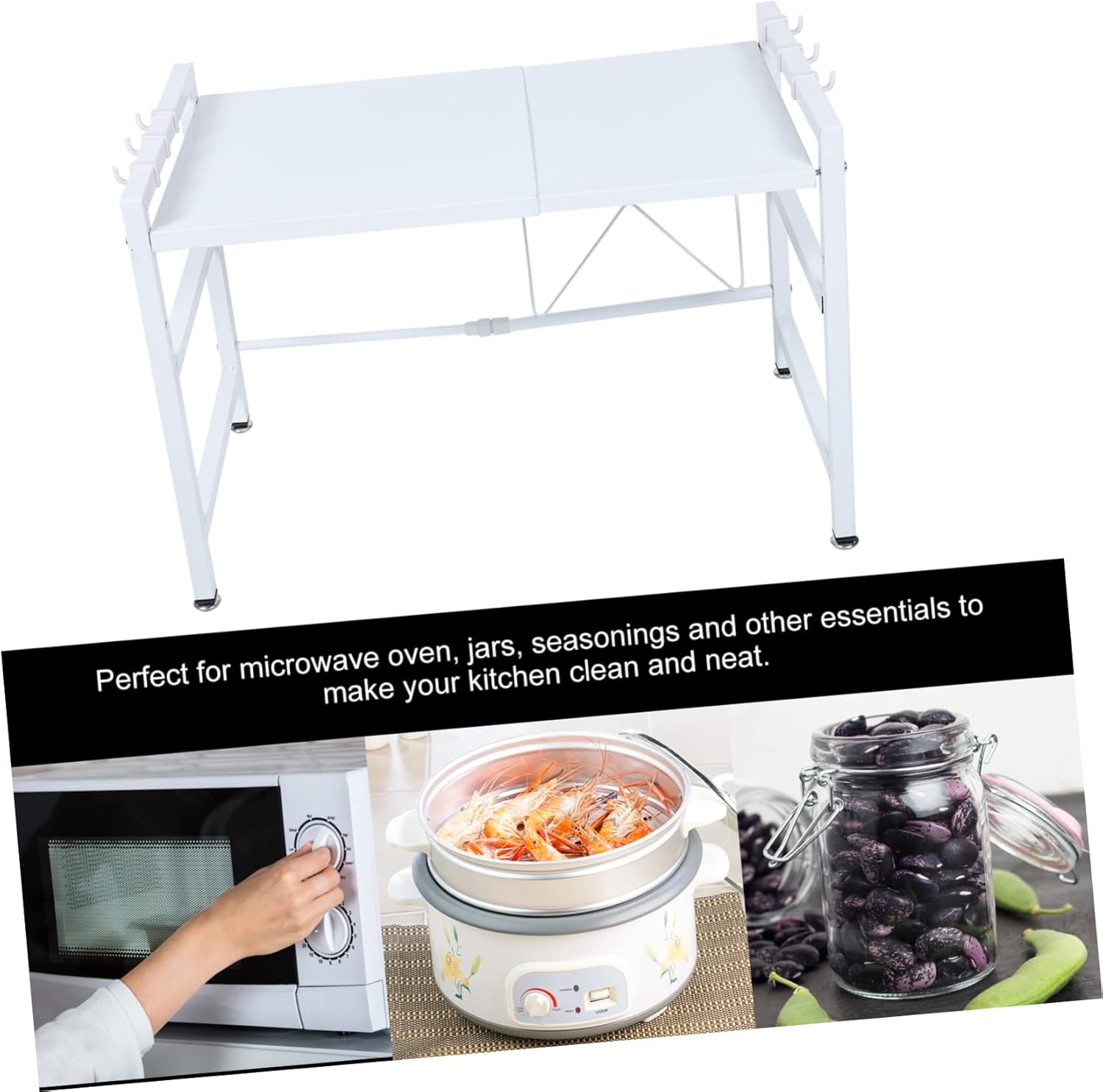 Retractable Kitchen Storage Shelf Thickened Stable Desktop Organizer Rack for Microwave Bathroom and Sundries Space Saving Multipurpose Holder for Utensils and Daily Use