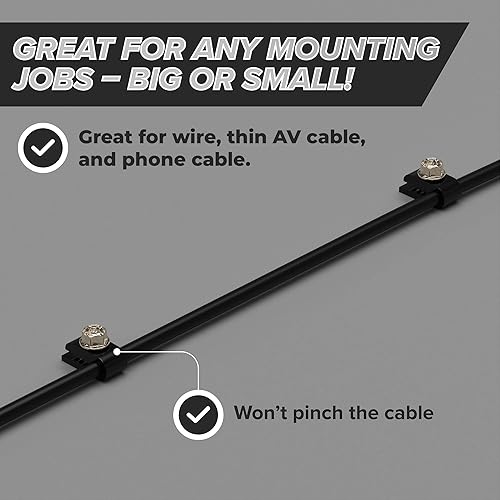 Miniatura 2 de THE CIMPLE CO - Mini clips de cable de alambre, clip de cable de alambre eléctrico, clip de tornillo de 110 in (3 mm) y sujetador, negro (100 piezas