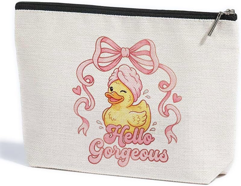 Necessaire de maquiagem ZHAMEN com zíper e estampa multicolorida, 20,07 cm x 17,78 cm x 6,35 cm