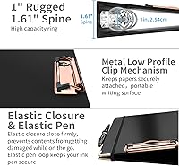 Vista 236 de Ospelelf Mini 3 Ring Binder, 2 Inch, Cute Pink Marble Binder for 5.5" x 8.5" with 5 Tab Dividers, File Folder Labels and Low Profile Clipboards