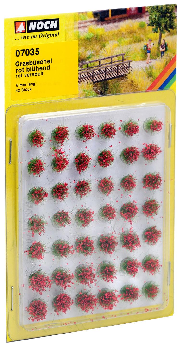 Noch 07035 Grass Tufts Blooming Red Landscape Modelling