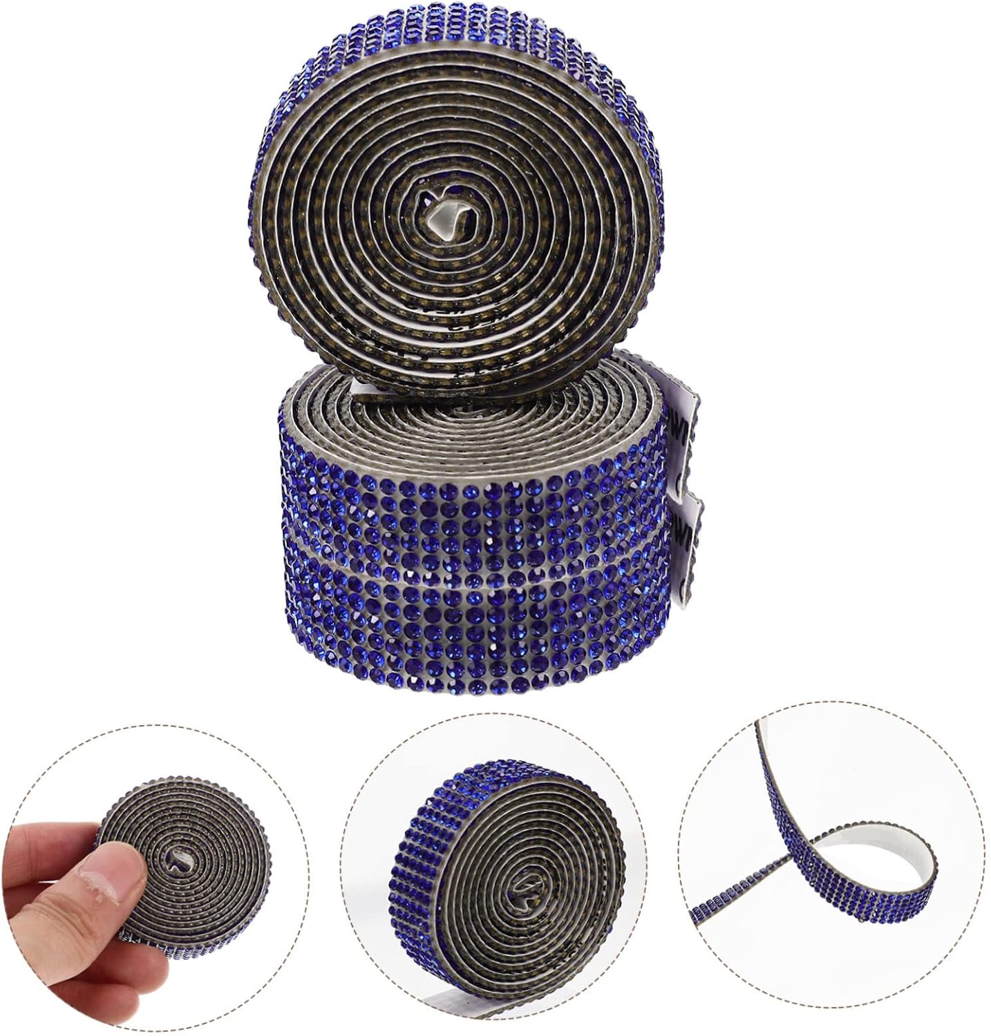 DIY Craft Trim Crafted Rhinestone Ribbon 3 Rolls Decorative Clothes Trim Replaceable Costume