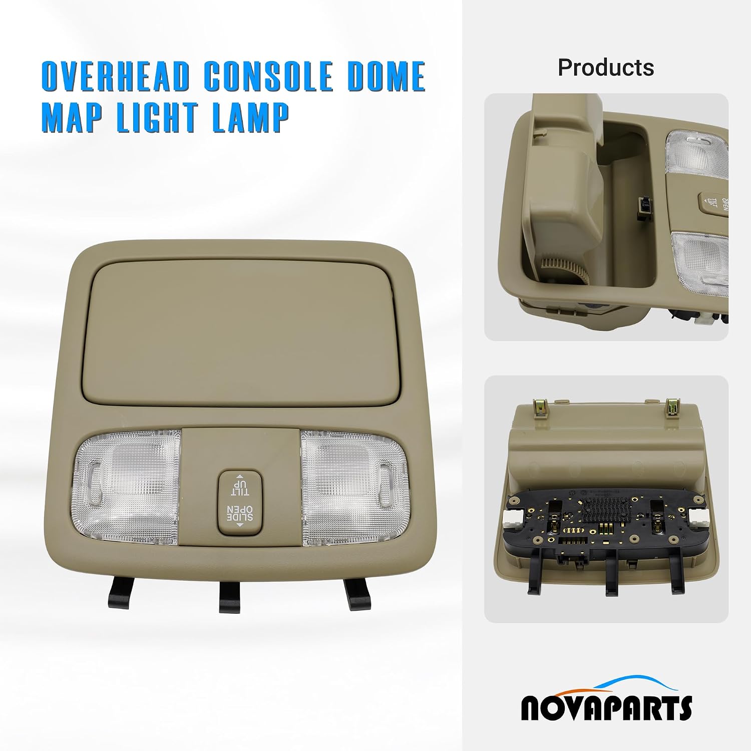 NOVAPARTS Overhead Console Dome Map Light Lamp for Toyota Camry 2002-2006 4Runner 2003-2009 Front and Rear Interior Overhead Sunroof Reading Lights Replaces 825672 VG7621