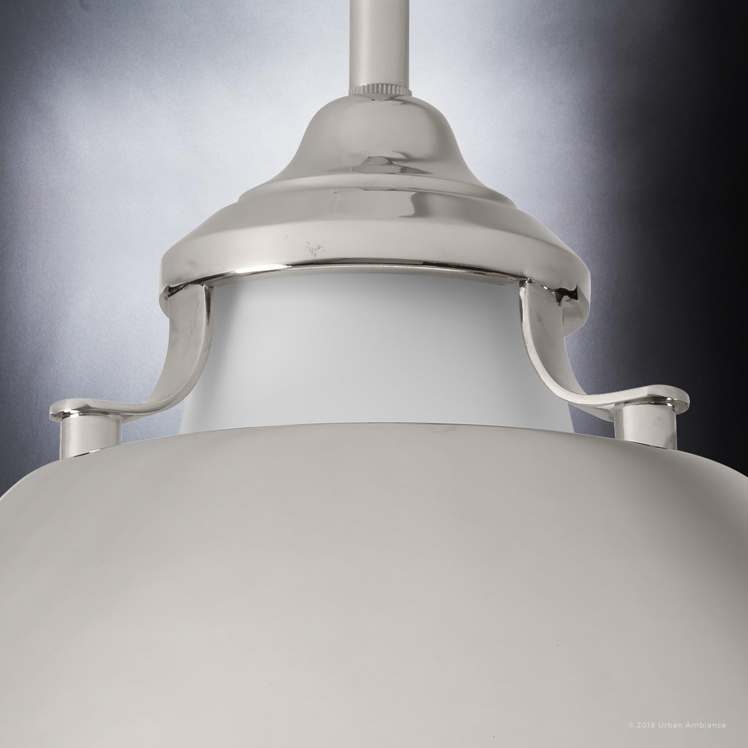 Urban Ambiance Luxury Americana Pendant Light, Small Size: 8.25" H x 11" W, with Mid-Century Modern Style Elements, Polished Nickel Finish, UHP2150, Sunderland Collection