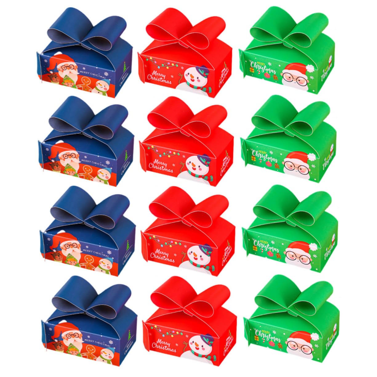 Mobestech 3 Set Di Scatole Per Dolcetti Di Natale Forniture Natalizie Scatole Di Cartone Per Caramelle Festive Per Decorazioni Per Feste 12 Pezzi * 3