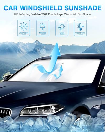 Miniatura 120 de KUST Parasol para parabrisas para Ford Fusion 2013-2020 2021, accesorios para ventana, protector de visera solar, plegable, bloquea los rayos UV