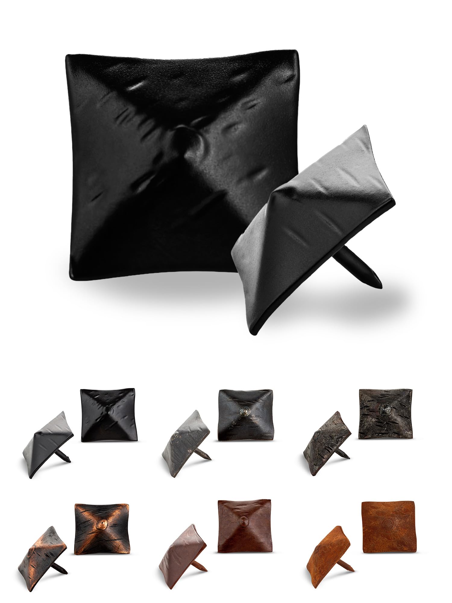 10 Pack 1.25" Large Square Clavos Decorative Nails – Black – Handmade Rustic Square Head…