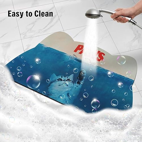 Miniatura 7 de Tapete de comida para gatos  Tapete de alimentación de mascotas para el suelo antideslizante impermeable  Tapete súper absorbente para cuenco de