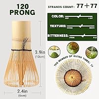 Vista 2 de Clay&Fire Batidor de matcha, batidor de bambú hecho a mano para polvo matcha, Chasen japonés tradicional para agitador de matcha, 100% natural