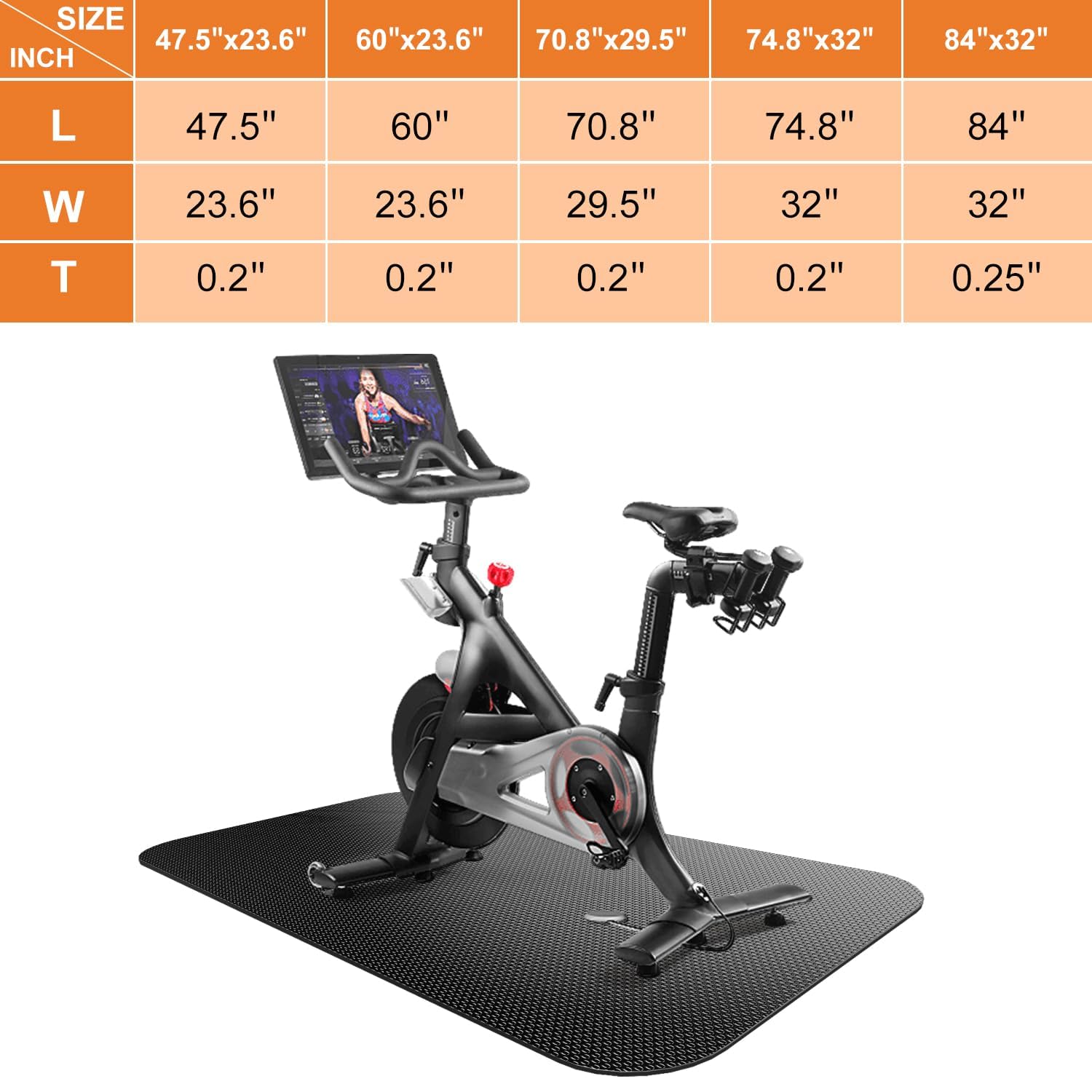 Tappetino per tapis roulant, tappetino per bicicletta, tappetino per cyclette, tappetino pieghevole per tapis roulant per pavimenti in legno e moquette. Per cyclette, attrezzature per esercizi indoor