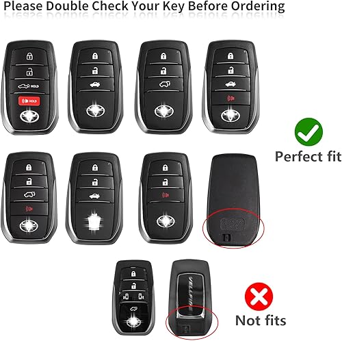 Miniatura 2 de Funda para llavero Toyota Tundra, funda de fibra de carbono real para Toyota Tundra accesorios 2022 -2023, para accesorios Toyota Sequoia 2023-2024,