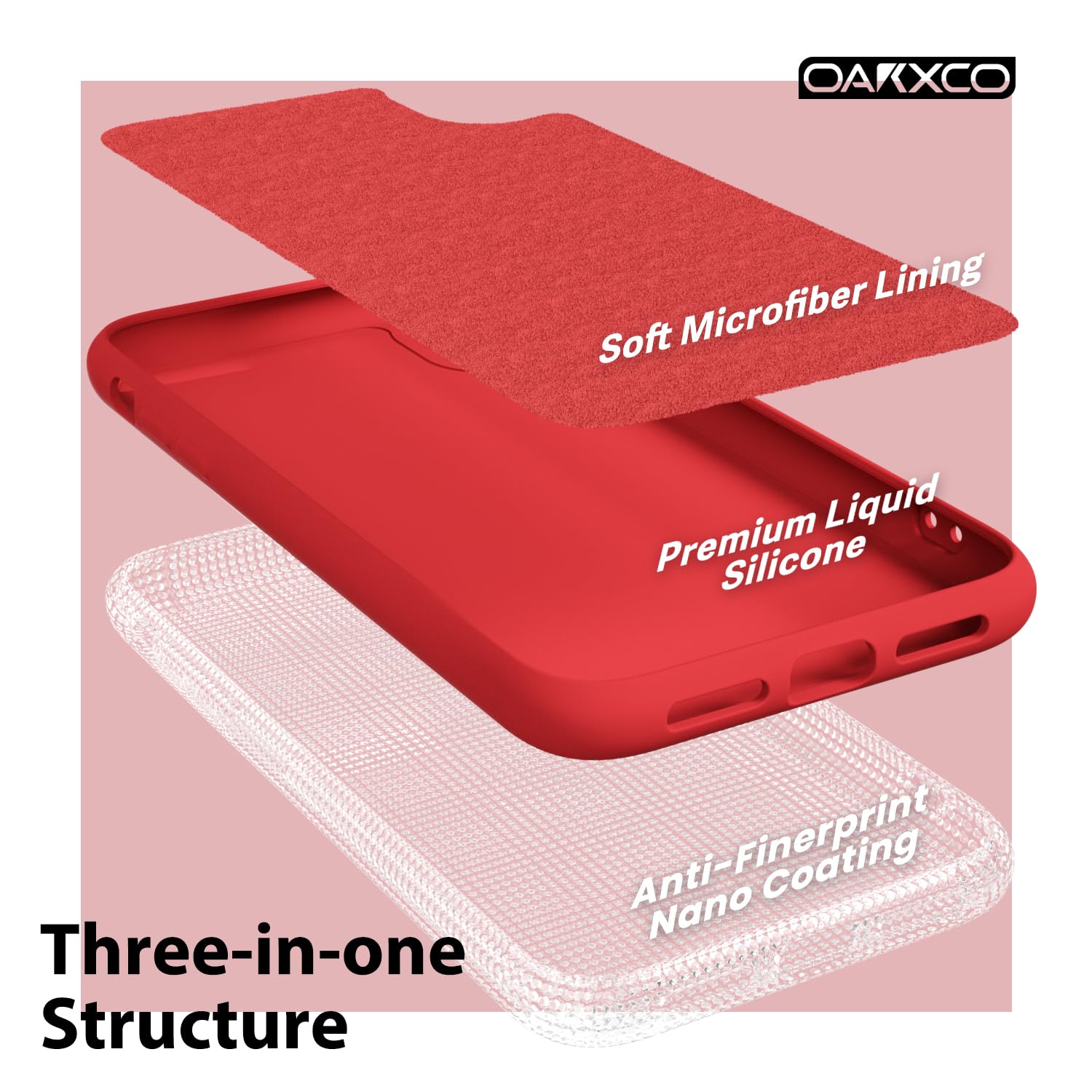 oakxco for iPhone 16 Pro Max Case Liquid Silicone, Soft Rubber Gel Elegant Aesthetic Basic Simple Cover, Cute Thin Slim TPU Matte Solid Color Plain Smooth Case for Women Girl, Light Pink — view 370