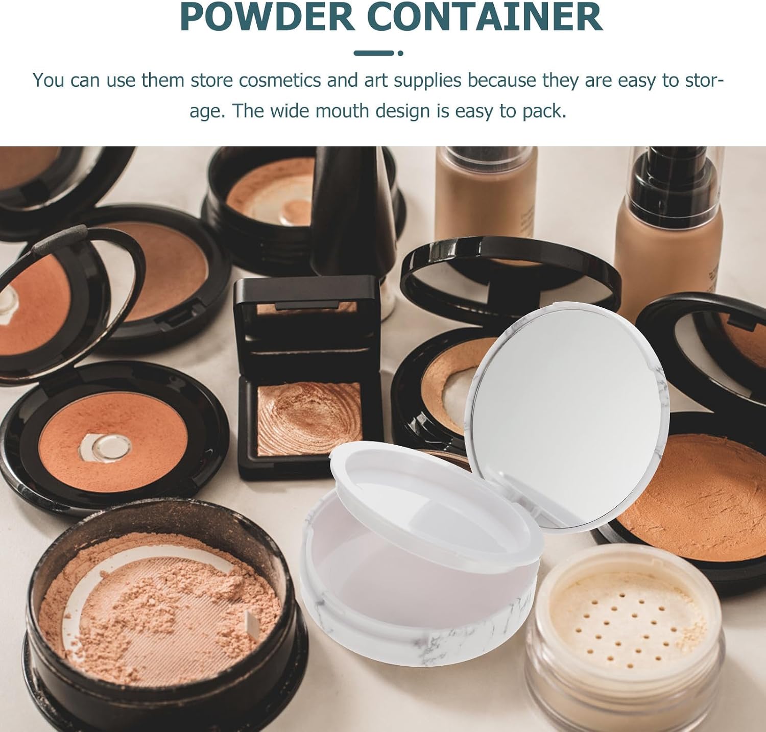 2pcs Pressed Powder Cases Acrylic Double Layer Makeup Containers image 3