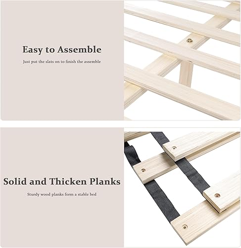 Miniatura 5 de IDEALHOUSE Base de cama matrimonial con cabecero, con diseño de botones copetudos y ribete de cabeza de clavo, soporte de listones de madera, sin