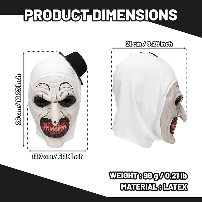Mascarillas de Halloween, máscaras de horror, máscara de payaso miniatura 2